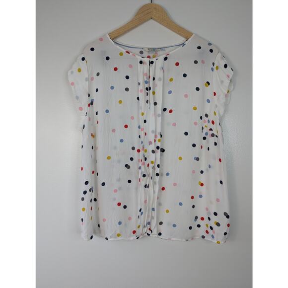 Boden Polka Dot Pleated Front Blouse - Picture 2 of 7